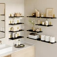 thumbnail image 4 of Fairy 10pcs Floating Shelves, Width 4.7 inches Wall Shelves, Home Wood Shelf Wall Mounted, Black Gold, 4 of 7
