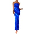 thumbnail image 1 of Vestido largo PRETTYGARDEN para mujer, ajustado sin tirantes, azul L, 1 of 9