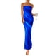 thumbnail image 1 of Vestido largo PRETTYGARDEN para mujer, ajustado sin tirantes, azul XL, 1 of 9