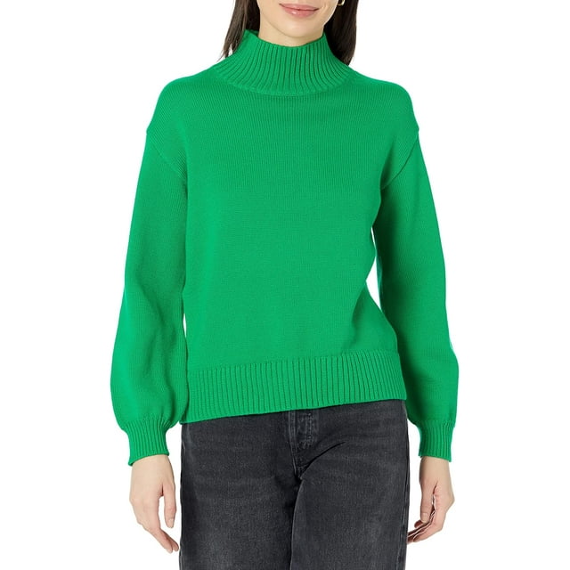 walmart Essentials Womens Plus Organic Cotton Funnel-Neck SweaterPlus Organic Cotton Funnel-Neck Sweater