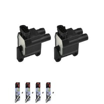 Set of 2 ISA Ignition Coils and 4 Denso Spark Plugs compatible with 1998-2000 Toyota RAV4 2.0L L4 1998cc 122ci Replacement for UF180