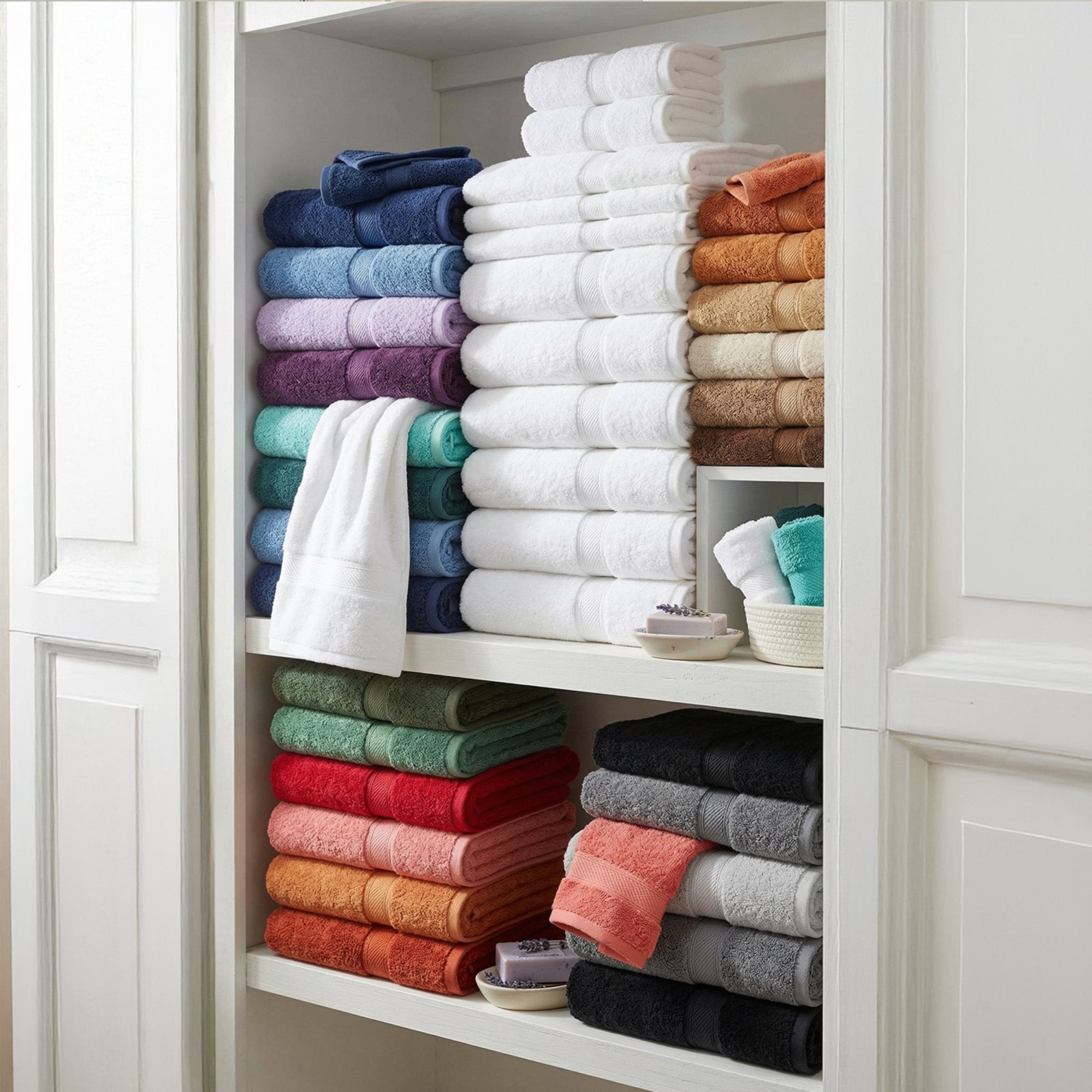 Superior Egyptian Cotton Heavyweight Bath Towel Set of 4, Cream photo 6