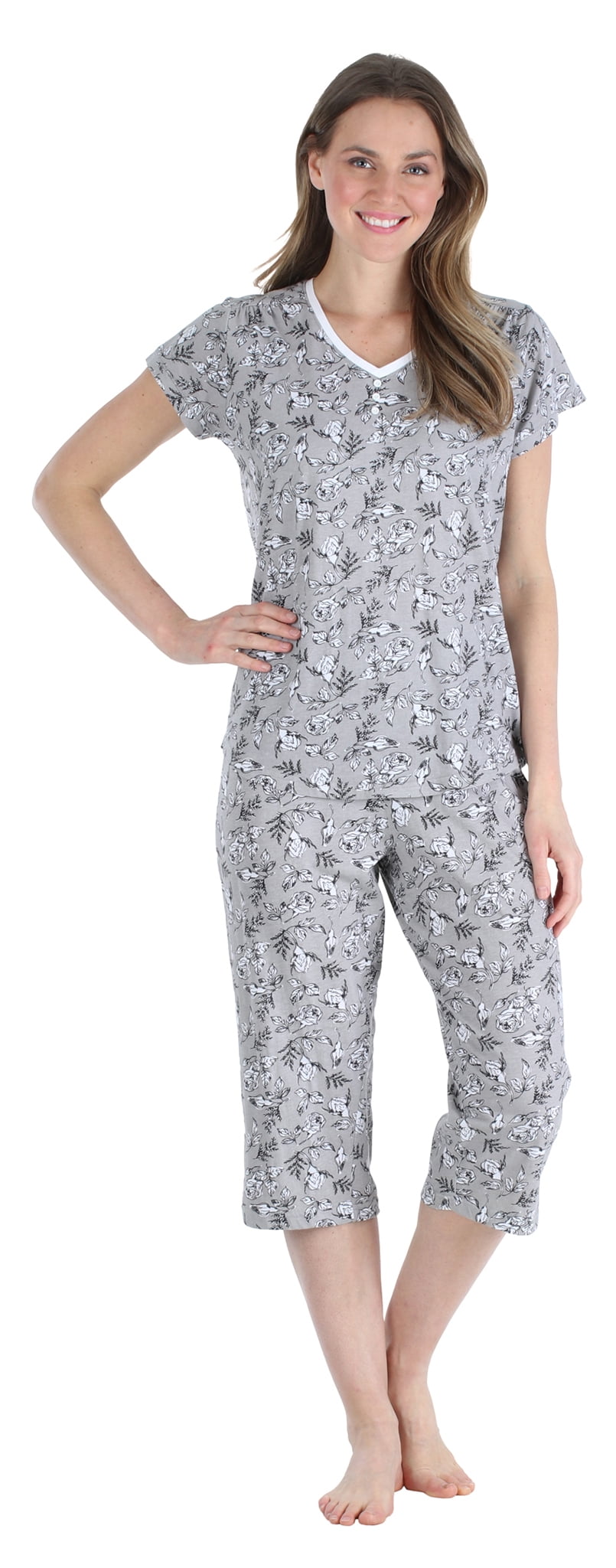 Sleepyheads Women's Cotton VNeck Top and Shorts Pajama Set