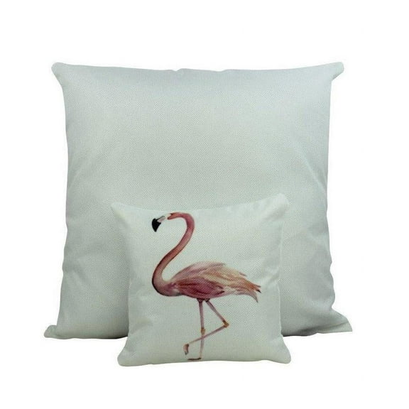 MINI: Flamingo | White Pillow | 8 x 8 | Throw Pillow | Pink Flamingo | Home Decor | Pillow | Gift | Tiny House Decor | Lumbar Pillow