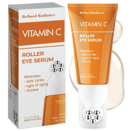Refined Radiance Vitamin C Eye Roller – Dermatologist Tested, Anti-Aging, Korean Skin Care – Fades Dark Circles, Boosts Collagen, Smooths Fine Lines – Clean Beauty Formula – 1.0 FL. Oz