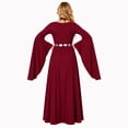 thumbnail image 6 of Halloween Medieval Costume for Women, Round Neck Batwing Sleeve Long Dress with Flowing Full Skirt, Vintage Renaissance Gown for Halloween Party, Medieval Faire and Cosplay, 6 of 6