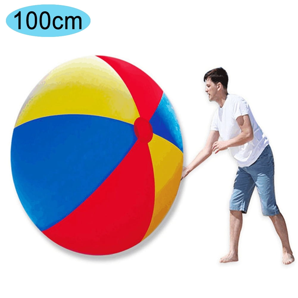 Akoyovwerve Inflatable Beach Ball Large ThreeColor Thickened Pvc Entertainment Volleyball