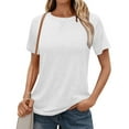 thumbnail image 2 of fatyb Summer Tops for Women Short Sleeve Crew Neck T Shirts Casual Tees Womens Loose Tunic Tops, 2 of 7