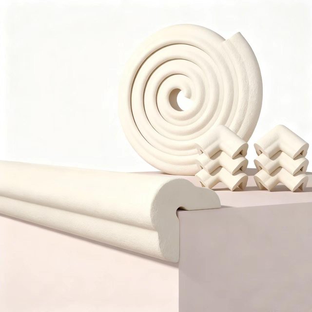 Protector de Bordes y Esquinas 7 Piezas, Protectores de Esquinas de Muebles, 2m Borde de Protección Anticolisión y 6 Protectores de Esquina, para Bordes de Escritorio