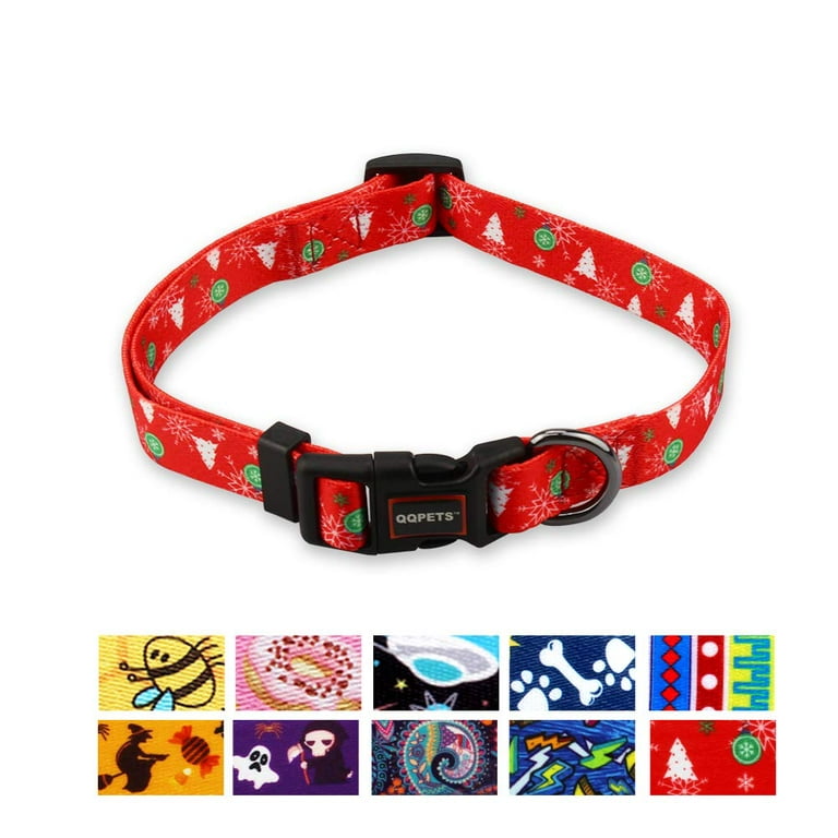 QQPETS Dog Collar Personalized Soft Comfortable Adjustable Collars for  Small Medium Large Dogs Outdoor Training Walking Running (M, Red) 