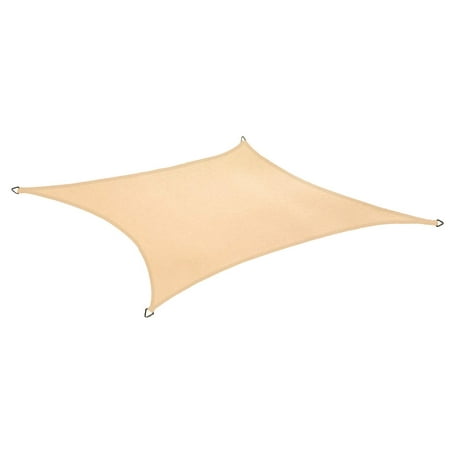 Covered Patios And Decks Beige Color Heavy Duty Waterproof Sun Shade Sail UV Block Shades Canopy Cover for Patio Deck Pool Pergola Outdoor and Facility - 10' x 6' ()