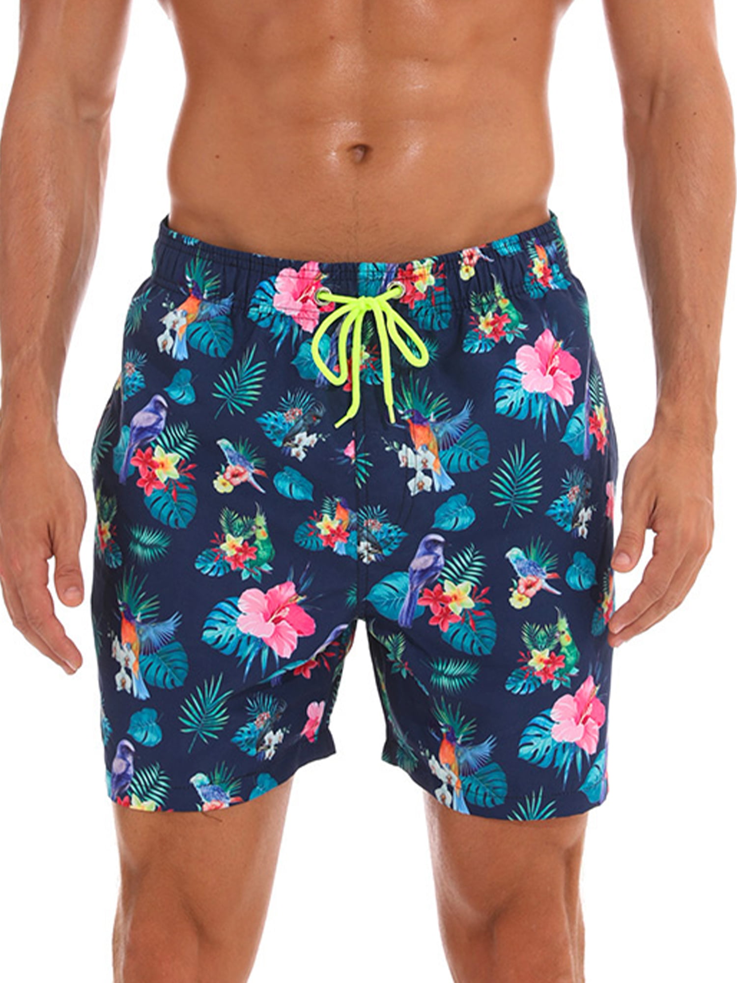 Husky Dog Mens Beach Shorts Casual Swimming Trunks with 3 Pockets