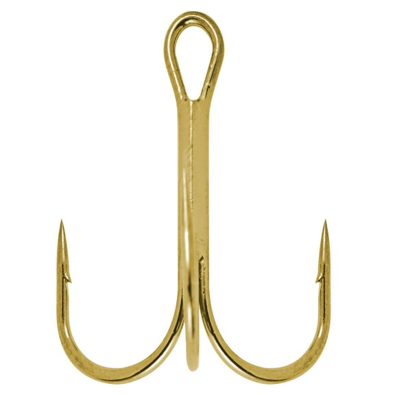 South Bend Gold Treble Hook - Size 14, 25 Count