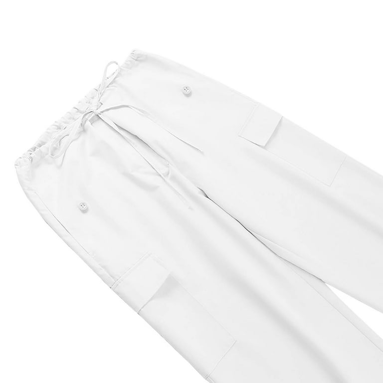 XFLWAM Parachute Pants for Women Y2K Low Waisted Wide Leg XFLWAM Parachute Pants for Women Y2K Low Waisted Wide Leg