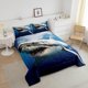 thumbnail image 3 of Juego de edredón infantil para niños y niñas,3D Shark Fish Down Comforter 3 Piece Hawaiian, 3 of 6