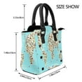 thumbnail image 2 of Lsque World Travel Line Icons Map Pattern Leather Rivet Shoulder Bag – Elegant Genuine Leather & Microfiber PU Crossbody with Detachable Adjustable Strap, 2 of 5