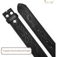 thumbnail image 2 of Western Leather Belt Strap for Men without Buckle Engraved Embossed Cowboy Leather Belt Strap 1.5 inch Wide, 2 of 8