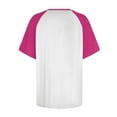 thumbnail image 5 of Fanxing Raglan Sleeve T Shirts for Women Baseball Tee Summer Short Sleeve Tops Crewneck Casual Tshirts Loose Fit Graphic Tees Hot Pink,S, 5 of 6
