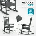 thumbnail image 4 of Ciokea Outdoor Gray Rocking Chairs Set of 2 All-Weather HDPE Oversize Porch Rocker Chairs for Garden Backyard, 4 of 8