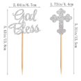 thumbnail image 2 of 24 toppers para cupcakes con cruz de glitter plateado ZitTRo, 2 of 2