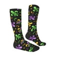 thumbnail image 3 of Fotbe Mardi Gras Carnival4 print Women's Men's Novelty Crew Socks Cotton Socks Knee High Socks for Walking,Running,Nurses,Pregnancy, 3 of 9