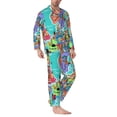 thumbnail image 2 of Balery Cartoon Map Of Europe Pijama para Hombre de Dos Piezas con Manga Larga, Conjunto de Dormir y Descanso Suave con Bolsillos-XX-Large, 2 of 7