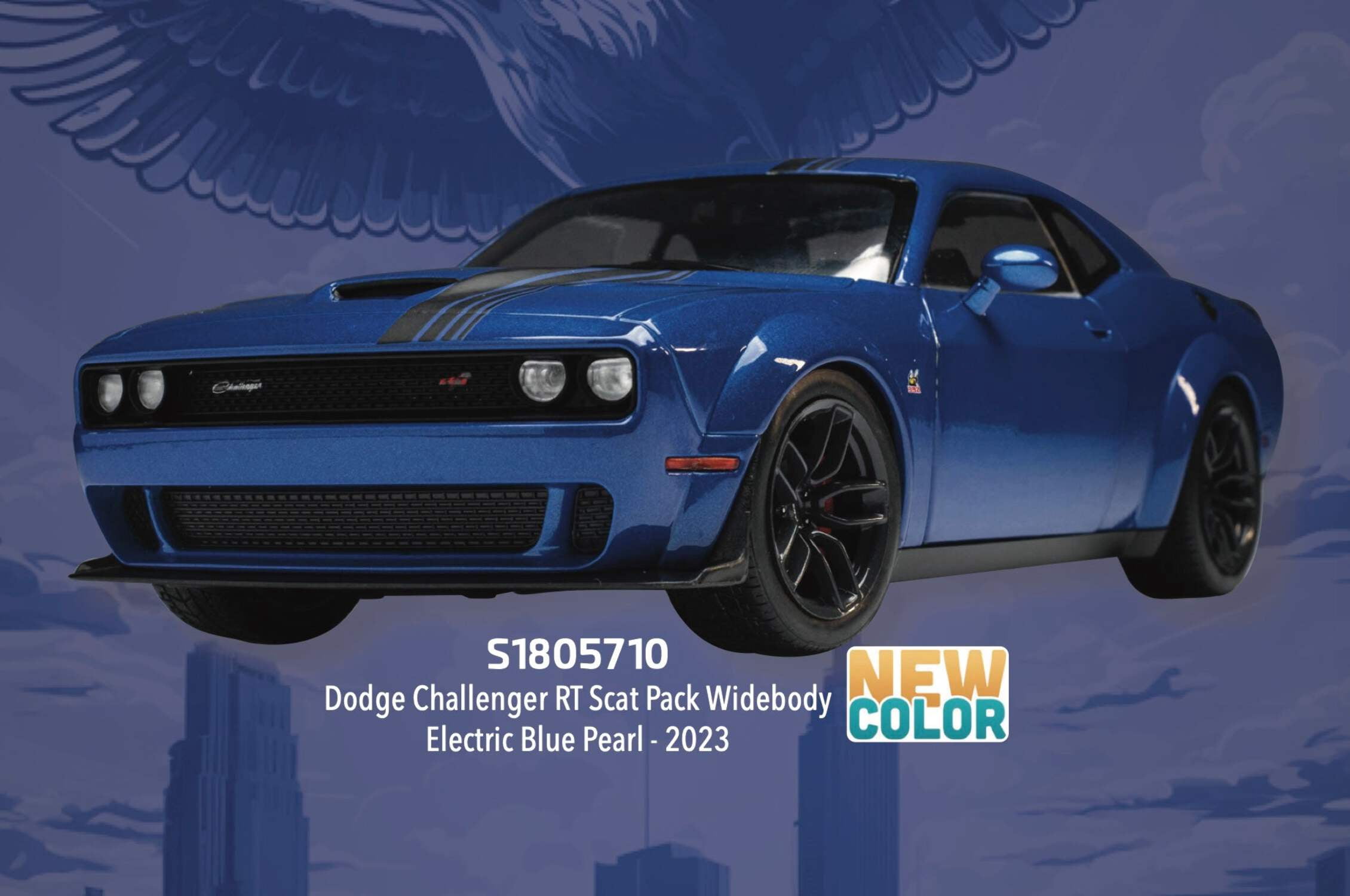 Solido 2023 Dodge Challenger R/T Scat Pack Widebody Electric Blue