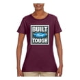 thumbnail image 2 of Wild Bobby, Ford Built Tough, Cars and Trucks, Women Graphic Tee, Maroon, X-Large, 2 of 4