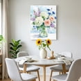 thumbnail image 6 of Canvas Wall Art Hydrangea Flowers Lavender Rose Canvas Art Print Bouquet Farmhouse Pictures Wall Decor for Living Room Bedroom Artwork Decorations Stretched Framed Ready to Hang 20"x24", 6 of 9
