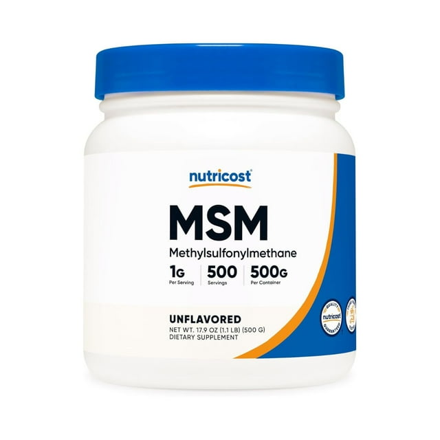 Nutricost MSM en Polvo | 500 g | 500 Porciones de Azufre Orgánico para Articulaciones y Salud Celular