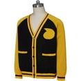 thumbnail image 3 of Classic Yellow Sweater Cardigan Coat Knitted Jacket Open Front Button Sweaters for Adult, 3 of 7