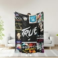 thumbnail image 2 of Throw Blanket and Pillowcase Set of 2，Avicii Thin Bed Couch Decor Kids Adult Nap Micro Fleece Fuzzy Blankets Bedroom Car All Season Birthday Gifts, 2 of 6