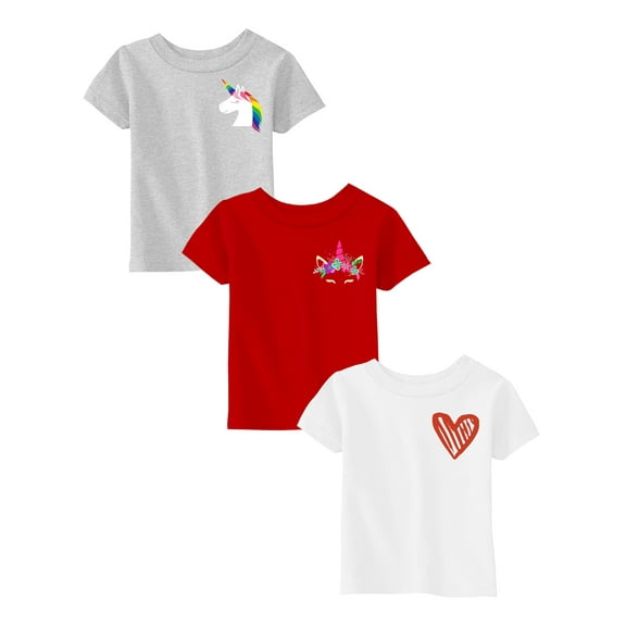 Awkward Styles 12 Month Baby Girl Outfits 12 Months Baby Clothes 12M T shirt 1 Year Old Girl Shirt Baby Girl T shirt Unicorn Heart Pack of 3