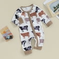 thumbnail image 3 of Okbabeha Western Baby Boy Girl Clothes Newborn Cowboy Outfit Fall Highland Cow Jumpsuit Infant Country Cowgirl Romper, 3 of 7