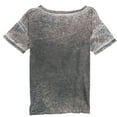 thumbnail image 2 of Mouchette Womens Burnout Look Basic T-Shirt, Grey, Large, 2 of 2