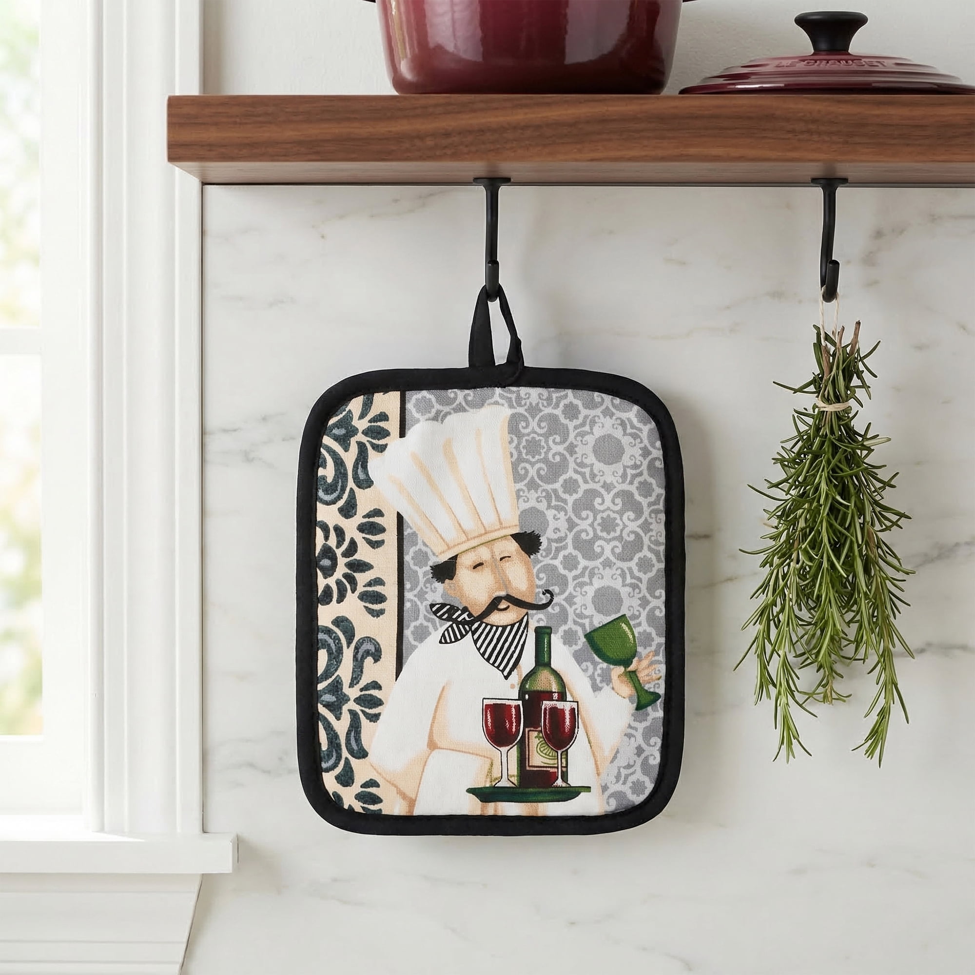 Unique Bargains 2 Pcs Pot Holders, Heat Resistant Trivets for Baking Winemaker 6.5"x7.9"