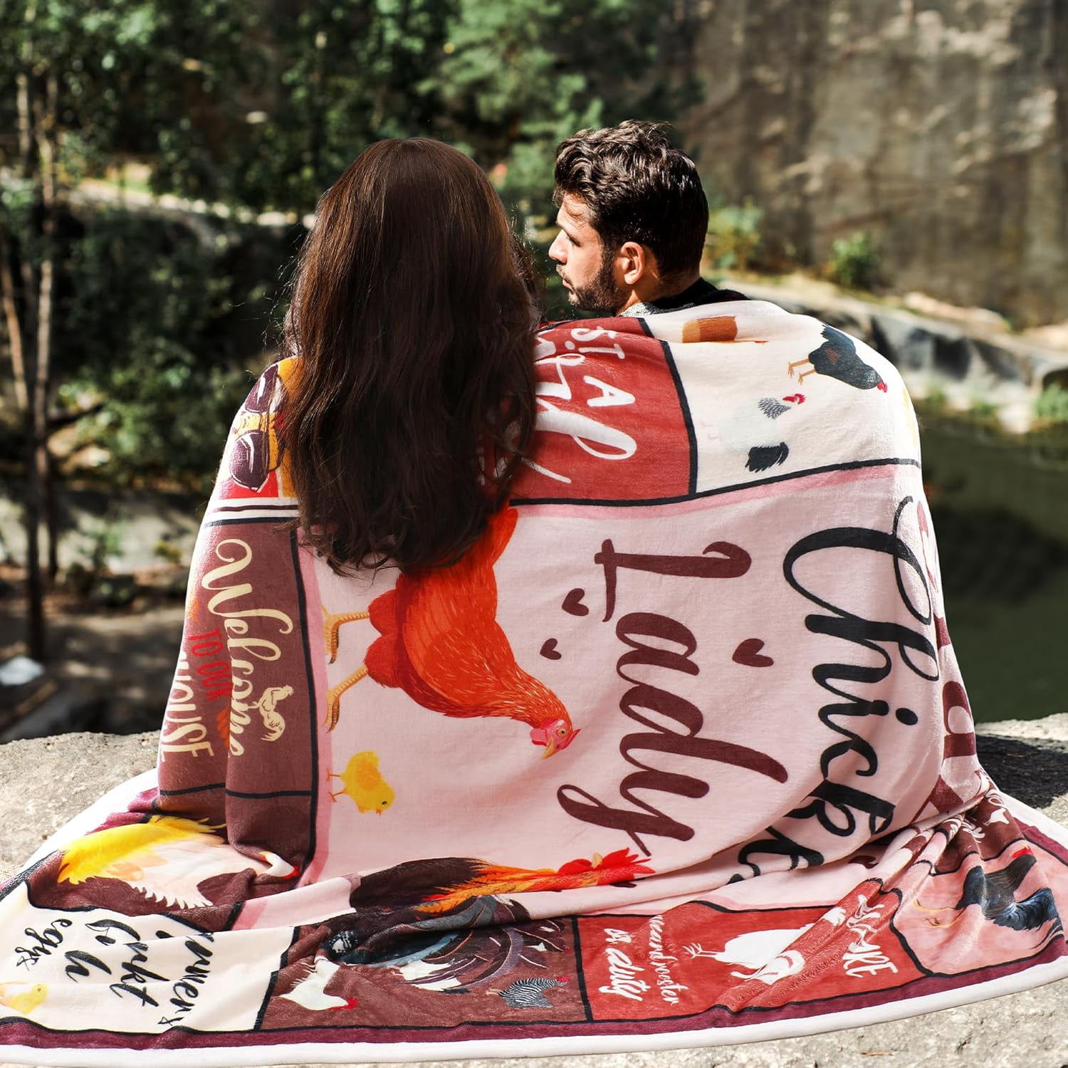 Chicken Throw Blanket Gifts Women - Farm Chicken Blanket Gifts for Girls Womens, Soft Fleece Chicken Lovers Blanket, Funny Colorful Rooster Blankets for Couch Sofa Bed 50"x60"