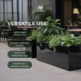 thumbnail image 4 of Worth Metal Planter Box with Insert Plate & Drain Holes, 30" Long, Glossy Black, 4 of 11