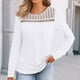 thumbnail image 1 of Ropa de mujer,Camiseta informal de manga larga para mujer, cuello redondo, poliéster, corte regular, para uso diario, sopatenor, 1 of 6