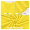 thumbnail image 4 of JYLFC Womens Shirts Short Sleeve V Neck Loose Casual Summer Tops, Yellow 2XL, 4 of 7