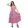 thumbnail image 2 of Moomaya Cotton Casual Sleeveless Spaghetti Strap V-Neck Long Dress For Women, 2 of 6