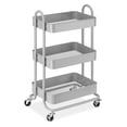 thumbnail image 2 of Whitmor 3-Tier Rolling Metal Cart - Grey, 2 of 4