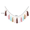 thumbnail image 5 of Sunjoy Tech Wood Bead Garland with Rainbow Cotton Rope Tassel Handmade Boho Elegant Rustic Farmhouse Wall Hanging Wooden Bead Decoration Home Supplies, 5 of 7