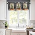 thumbnail image 3 of Christmas Black Kitchen Curtains and Valances Set, Rod Pocket Curtains Tier Farmhouse Window Curtains 36 Inch Length, Xmas Pine Tree Ball Snowflake 3 Piece Kitchen Curtains Set, 3 of 6
