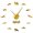 Gold,37inch, variant on Ocean Sharks Wall Art DIY Wall Stickers Giant Wall Clocks Nautical Decor Great White Shark Frameless Kid Bedroom Large Wall Clock(Gold,37inch)