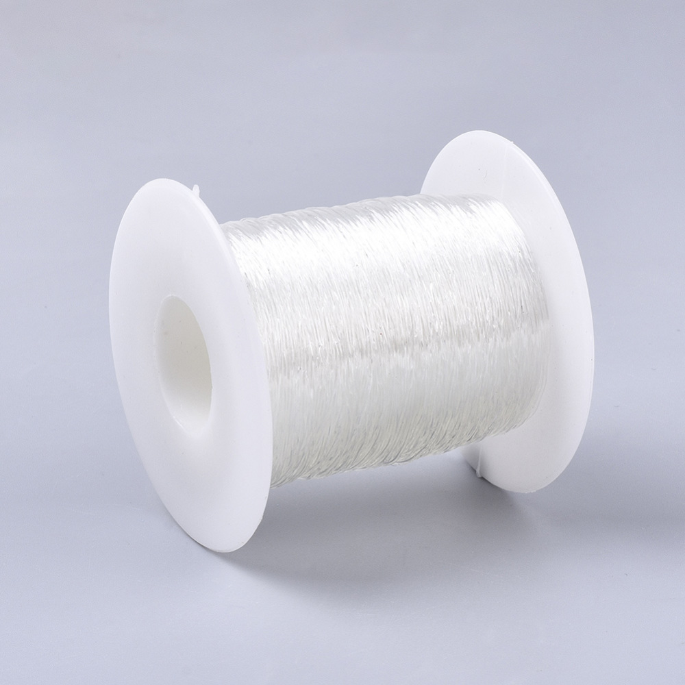 25 Roll Round Elastic Thread Stretchy Bracelet String Clear 0.6mm about 131.23 yards(120m)/roll