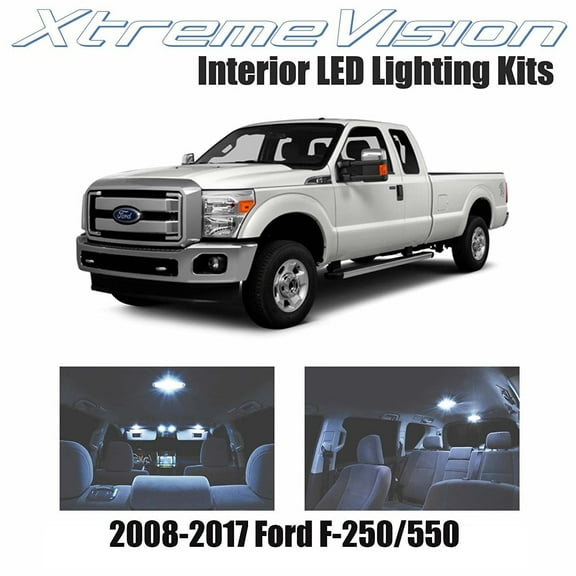 XtremeVision LED for Ford F-250-550 2008-2017 (5 Pieces) Cool White Premium Interior LED Kit Package Installation Tool