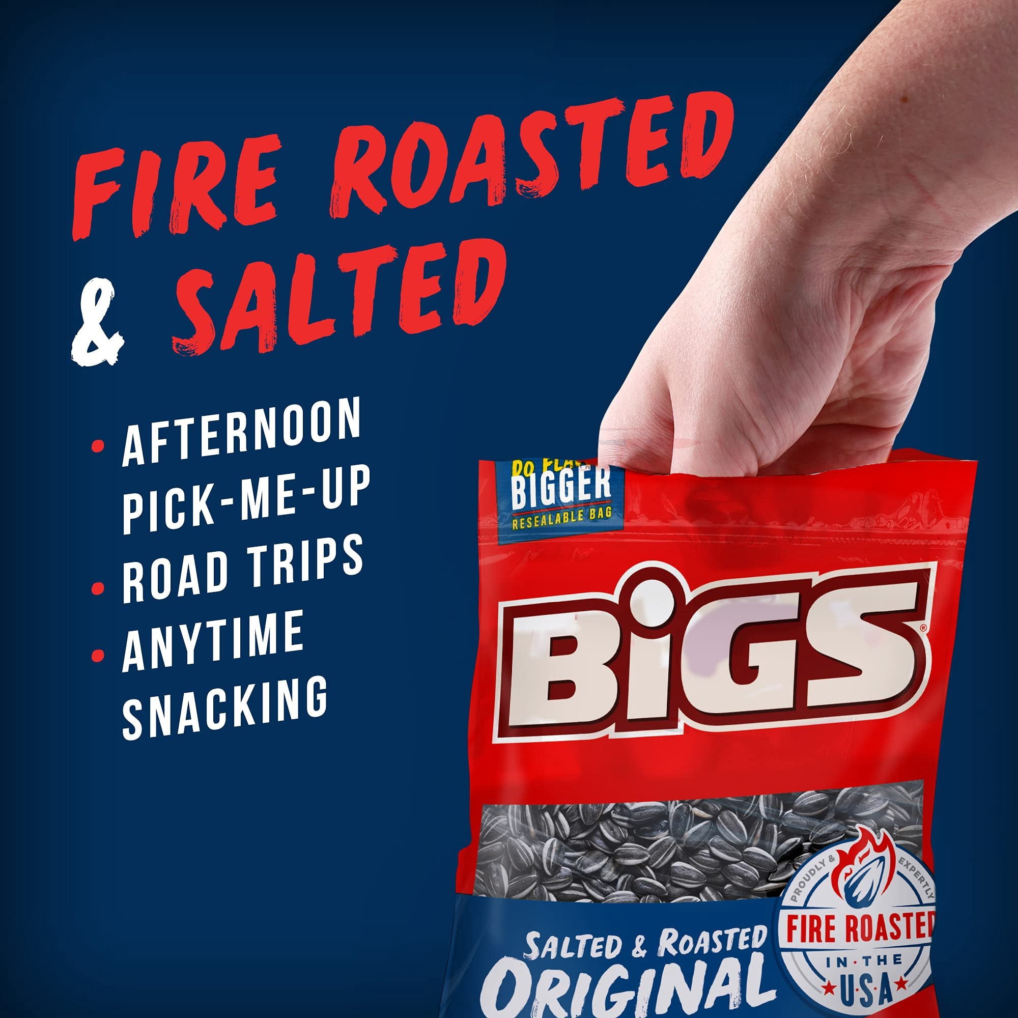 12 PACKS : BIGS Original Salted & Roasted Sunflower Seeds, 5.35-Ounce Bags