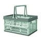 thumbnail image 2 of Cesta de almacenamiento plegable portátil - Caja de plástico apilable para picnic, compras y organización del hogar, 30,5x20,5x16,5 pulgadas, verde rosa, 2 of 6