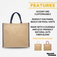 thumbnail image 2 of Fresno Eco Friendly Jute Tote Bags Set of 10, Bulk Pack - Reusable, Great for Tradeshows, Grocery, Shopping and Outdoor Events - Blue, 2 of 5